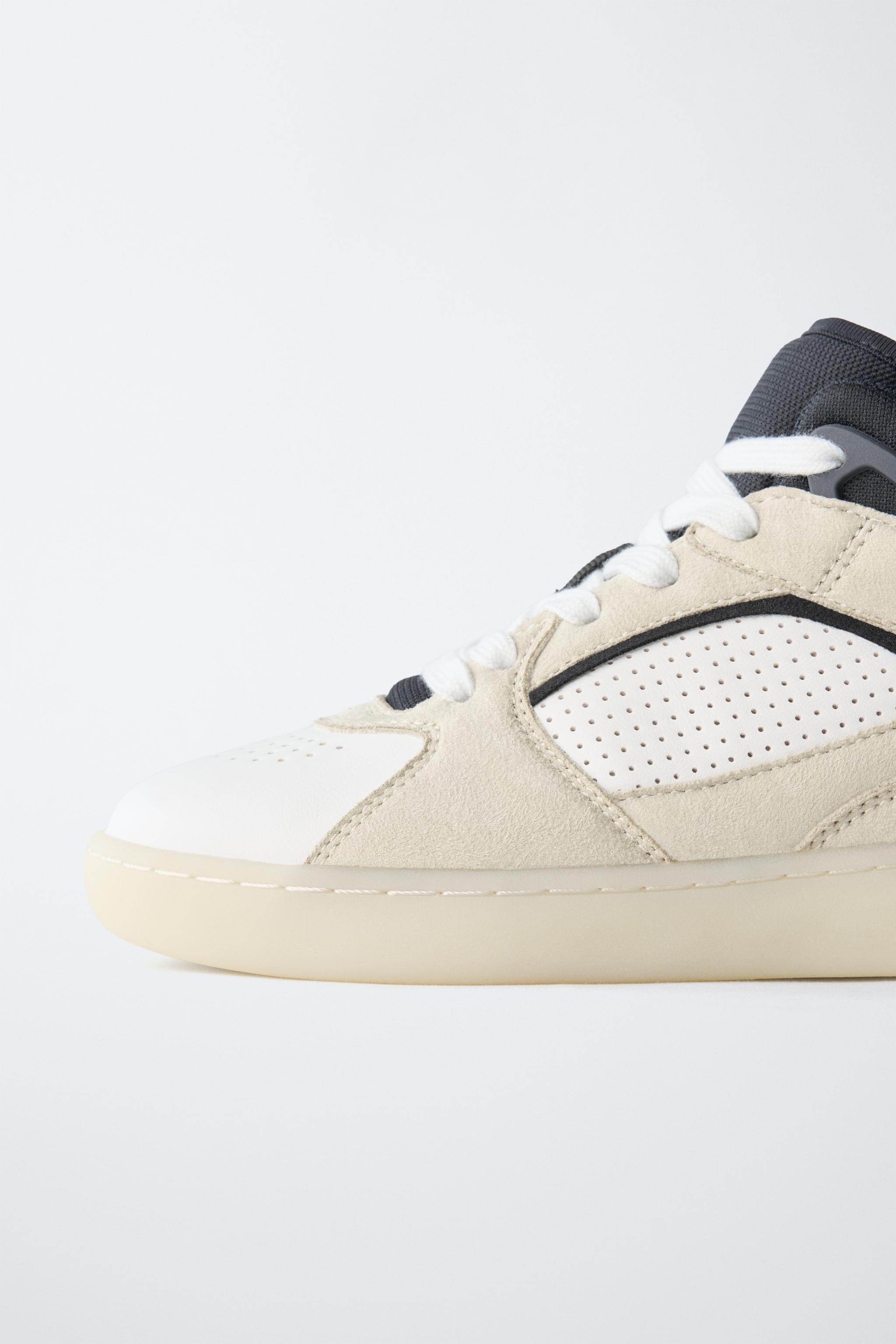 CONTRAST HIGH-TOP SNEAKERS